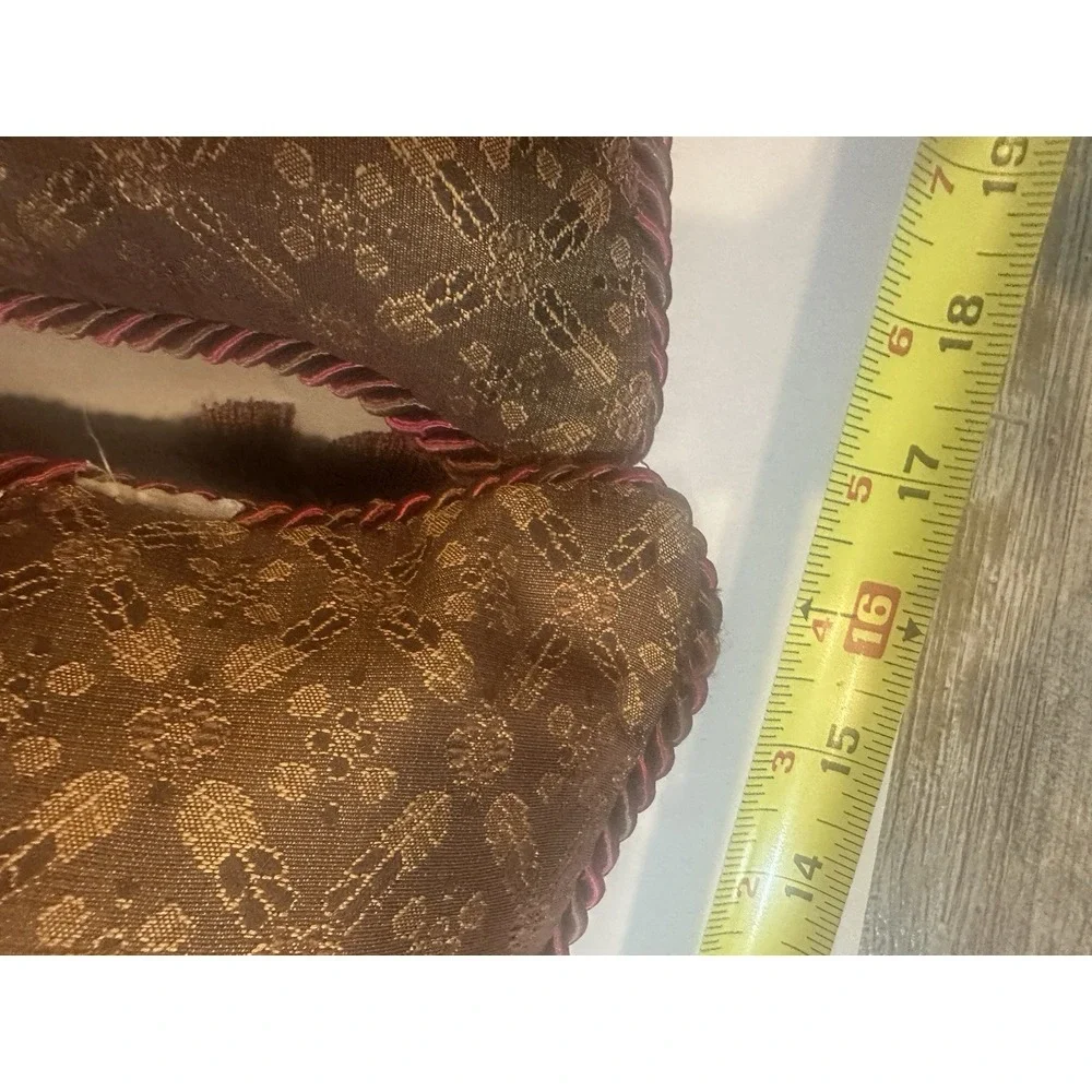 CROSCILL HOME Burgundy Jacquard‎  Decorative Boudoir Bead Tassel Pillow 17 x17.